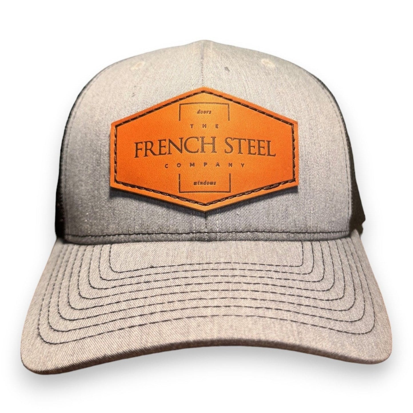 Grey/Black French Steel Custom Trucker Hat