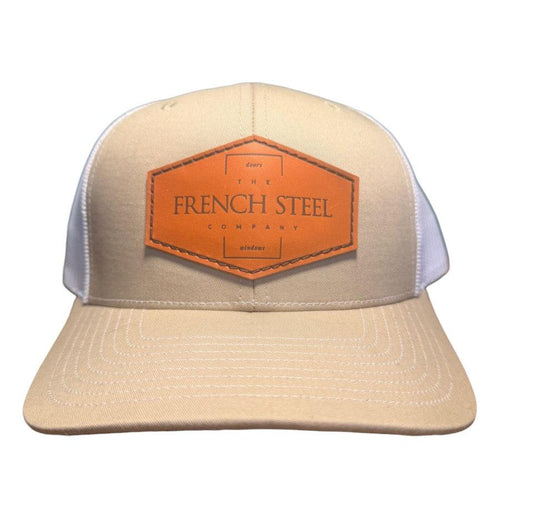 White/Khaki French Steel Trucker Hat